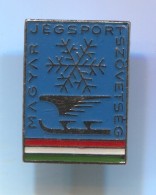 Figure Skating, Eiskunstlauf - HUNGARY, Vintage Pin  Badge, Enamel - Patinaje Artístico