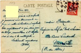 CP De Oudja (23.06.1923) Pour Marseille_N°41_protectorat Français - Brieven En Documenten