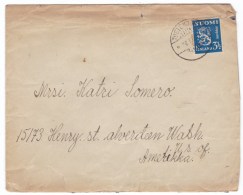 Finland Sc#176 3 1/2 Markkaa 1936 Finnish Arms Issue On Cover Sent To Aberdeen Washington State USA - Lettres & Documents