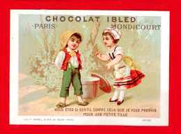 Chocolat Ibled, Jolie Chromo Lith. Appel, Humour, Couple D'enfants - Ibled