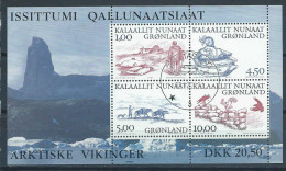 Groënland 2001 Bloc 20  Oblitéré Vikings Arctiques - Blocks & Sheetlets