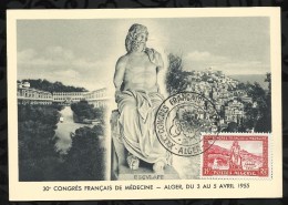 30éme CONGRES FRANCAIS DE MEDECINE - ALGER DU 3 AU 5 AVRIL 1955 . - Maximumkarten