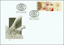 Slovakia 2009, FDC Cover Stamp Day Louis Braille Mi.# 627, Ref.bbzg - FDC