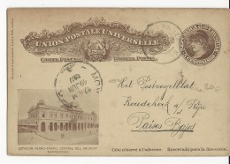 URUGUAY - 1907 - CARTE ENTIER POSTAL ILLUSTREE De MONTEVIDEO  Pour KOUDEKERK (HOLLANDE) - Uruguay