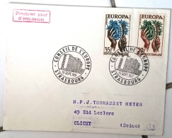 FRANCE Idée Européenne. Europa, Yvert 1122/23 FDC Enveloppe 1er Jour. Strasbourg GF 16/9/1957 - Europese Gedachte