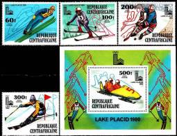 CENTRAFRIQUE Jeux Olympiques LAKE PLACID 1980 Yvert PA 208/11+BF 37** MNH - Inverno1980: Lake Placid