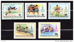 COTE D'IVOIRE Jeux Olympiques MOSCOU 1980 Yvert N° 511/15 ** MNH, Boxe , Lutte , Football , Cyclisme - Summer 1980: Moscow