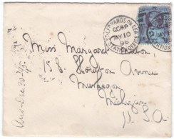 Great Britain Sc#114 2 1/2p Queen Victoria Jubilee Issue May 1895 Cover St. Ledwards On Sea Station Office Postmark - Brieven En Documenten