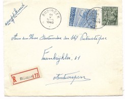 Sterstempel / Cachet étoile * BUDINGEN* 1949  Recom. Voorzijde/devant   Textiel - 1948 Export