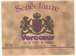 VERCOEUR - Sénéclauze - LOT DE 20 ETIQUETTES Anciennes Et Identiques - Vin De Table - 13014 - Côtes Du Ventoux