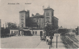 AK Sachsen Zwickau Eisenbahn Bahnhof Gare Gleise Zug Waggon Bahnsteig Kutsche Bei Werdau Glauchau Crimmitschau Meerane - Zwickau