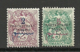 Marocco 1914 Michel 2 & 4 * - Unused Stamps