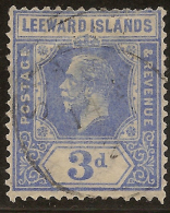 LEEWARD IS 1921 3d KGV SG 68 U #UR288 - Leeward  Islands