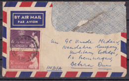 AUSTRALIA, 1957, Airmail Cover From Australia To India, Affixed With Christmas 1957 2v Complete Set - Lettres & Documents