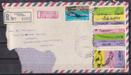 AUSTRALIA, 1971, Registered Airmail Cover To India Affixed With Australia-Asia 3v Complete Set Plus Qantas Airline Stamp - Covers & Documents