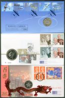 1996-1998 COIN COVER COLLECTION All Different , Inc 1996 World Cup Football, Classic Cars & QEII 70th... - FDC