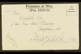 ISLE OF MAN 1918 "Prisoners Of War" Printed Letter Sheet From The Knockaloe Camp To Germany; With Censor Label... - Sonstige & Ohne Zuordnung