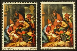 1967 3d Christmas With GOLD (VALUE AND QUEENS HEAD) MISSING, SG 756a, Never Hinged Mint. For More Images, Please... - Other & Unclassified