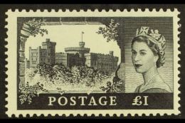 1959-68 £1 Black Windsor Castle, DLR Printing, SG 598, Never Hinged Mint. For More Images, Please Visit... - Altri & Non Classificati