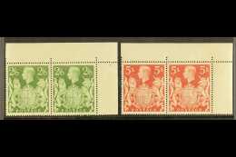 1939-48 2s6d Green And 5s Red (SG 476b & 477) - Matching Upper Right Corner Pairs, All Stamps Never Hinged... - Ohne Zuordnung