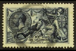 1913 10s Indigo-blue Seahorse, Waterlow Printing, SG 402, Good Used With Light Smudgy Cancel. For More Images,... - Zonder Classificatie