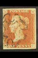 1841 FROM BLACK PLATES 1d Red-brown, SG 7 With 4 Clear Margins, Check Letters "NC", Printed From Penny Black Plate... - Altri & Non Classificati