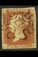 1841 1d Red- Brown 'JD' From BLACK PLATE 10, SG 7, Very Fine Used With 4 Neat Margins And Nice Full Upright... - Altri & Non Classificati