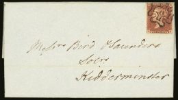 1841 1d Red Brown, SG 8,  On 1843 Cover To Kidderminster Tied By A Superb Strike Of "8" In Maltese Cross. Very... - Andere & Zonder Classificatie
