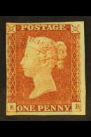 1841 1d Penny Red, Plate 58, SG 8, Check Letters "E - B", 4 Margins With Tiny Hinge Thin For More Images, Please... - Autres & Non Classés