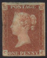 1841 1d Pale Red-brown, SG 9, Lettered "C J", Unused Without Gum, Three Margins, Crease At Right Not Visible From... - Autres & Non Classés