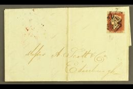 1841 (11 May) EL From Manchester To Edinburgh Bearing 4- Margined 1d Red- Brown 'SG' From 'black' Plate 9 Tied At... - Sonstige & Ohne Zuordnung