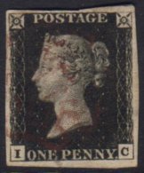 1840 1d Black, Lettered " I C", SG 2, Used With Four Good Margins, A Thin Patch And Small Closed Tear At Foot, But... - Non Classificati