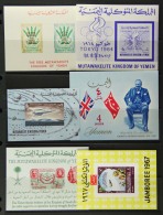 KINGDOM 1963-67 MINIATURE SHEET COLLECTION On A Stockpage. We See A NEVER HINGED MINT Range Including 1963 Freedom... - Yemen