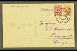 1918 (30 Aug) Picture Fieldpost Card Bearing Perforated 1k Orange & 4k Red Stamps With "Kiev II" Violet... - Ucraina