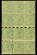 1885/96 ½d Dull Green, Wmk Crown CA, SG 20, Never Hinged Mint Block Of 12. For More Images, Please Visit... - Trinidad & Tobago (...-1961)