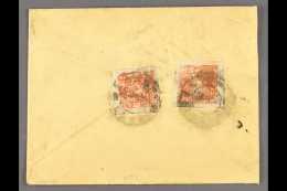 1933 2t Scarlets (SG 12B) Two Examples Tied To Env (slightly Reduced At Right) By Lhasa Circular Cancels. For More... - Tibet