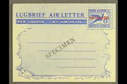 1951 AIR LETTER 6d Ultramarine On Pale Greenish White, Afrikaans First, H&G 13, Kessler 15s, Locally Applied... - Swaziland (...-1967)