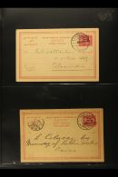 POSTAL STATIONERY 1897-1899 USED GROUP Of Egyptian "Soudan" Overprinted Postal Cards, Inc 1897 3m (x2), 1899 4m On... - Soedan (...-1951)