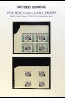 1940 ½d BSAC Golden Jubilee IMPERFORATE PROOF BLOCK OF FOUR In The Issued Colours Each With A Punch Hole... - Rhodésie Du Sud (...-1964)