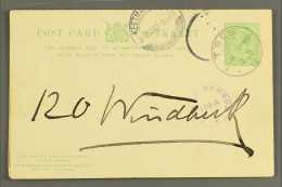 1917 (2 Aug) ½d Union Postal Card With Reply Card Attached, To Windhuk With Both Parts Cancelled By Superb... - Südwestafrika (1923-1990)