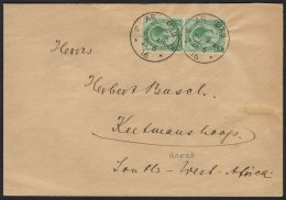 1916 (21 Jun) Cover To Keetmanshoop Bearing Union ½d Vertical Pair Tied By Two Very Fine "AR OAB" Strikes,... - Zuidwest-Afrika (1923-1990)