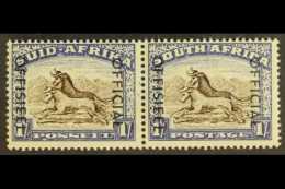 OFFICIAL 1950-54 1s Blackish Brown And Ultramarine, SG O47a, Never Hinged Mint Horiz Pair. For More Images, Please... - Non Classés