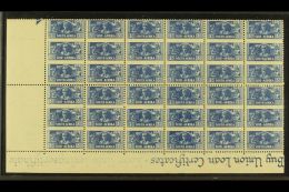 BANTAM WAR EFFORT VARIETY 1942-4 3d Blue, Impressive Corner Marginal Block Of 12 Units With BLANK SLOGAN MARGIN At... - Zonder Classificatie