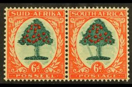 1933-48 6d Green And Vermilion, Die I, With "Falling Ladder" Variety, SG 61a, Very Fine Mint Horiz Pair. For More... - Non Classés