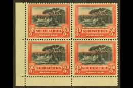 1927-30 3d Black & Red, Perf.14x13½ Down In Corner Marginal Block Of 4, SG 35a, Fine Mint, Hinged At... - Zonder Classificatie