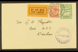 1925 (9 March) Cover To Durban, Bearing 1d KGV And 1925 9d Air Stamps Tied "Oudtshoorn" Cds, 'By Air Mail' Label... - Zonder Classificatie