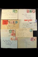 1914-61 COMMERCIAL COVERS AND CARDS ASSEMBLY Includes 1914 Ppc With ERMELO / TRANSVAAL Cds, 1918 Censored Cover To... - Non Classés