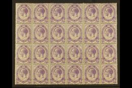 1913-24 1s3d Violet, BLOCK OF 24, SG 13, Light Age Marks On Four Stamps, Otherwise Never Hinged Mint. Scarce Large... - Non Classés