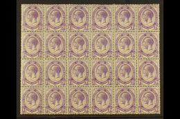 1913-24 1s3d Violet, BLOCK OF 24, SG 13, Light Age Marks On Four Stamps, Otherwise Never Hinged Mint. Scarce Large... - Zonder Classificatie