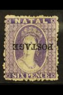NATAL 1875-76 6d Violet With OVERPRINT INVERTED, SG 83b, Fine Used, Lightly Cancelled. For More Images, Please... - Non Classés